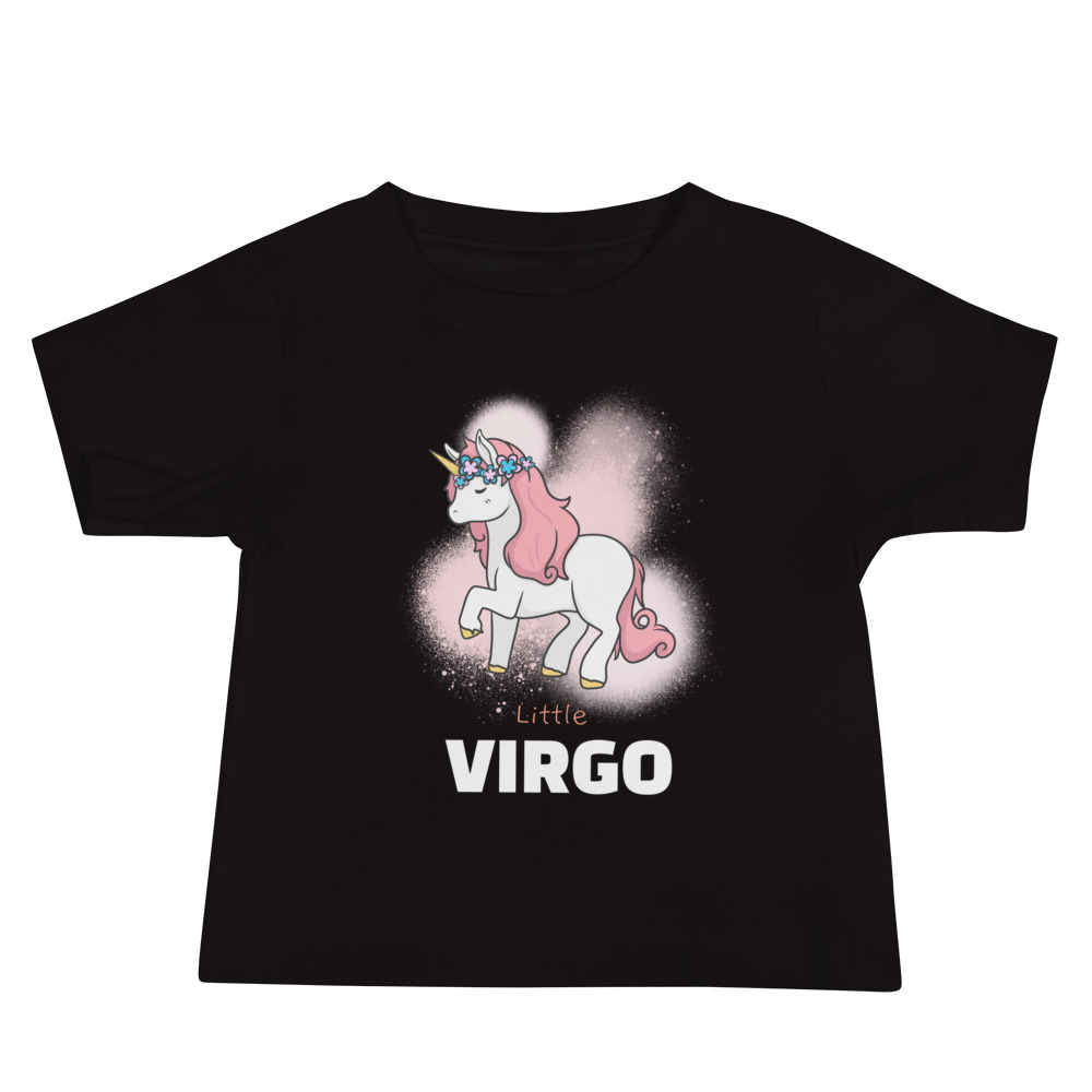Little Virgo - white text Baby Jersey Short Sleeve Tee
