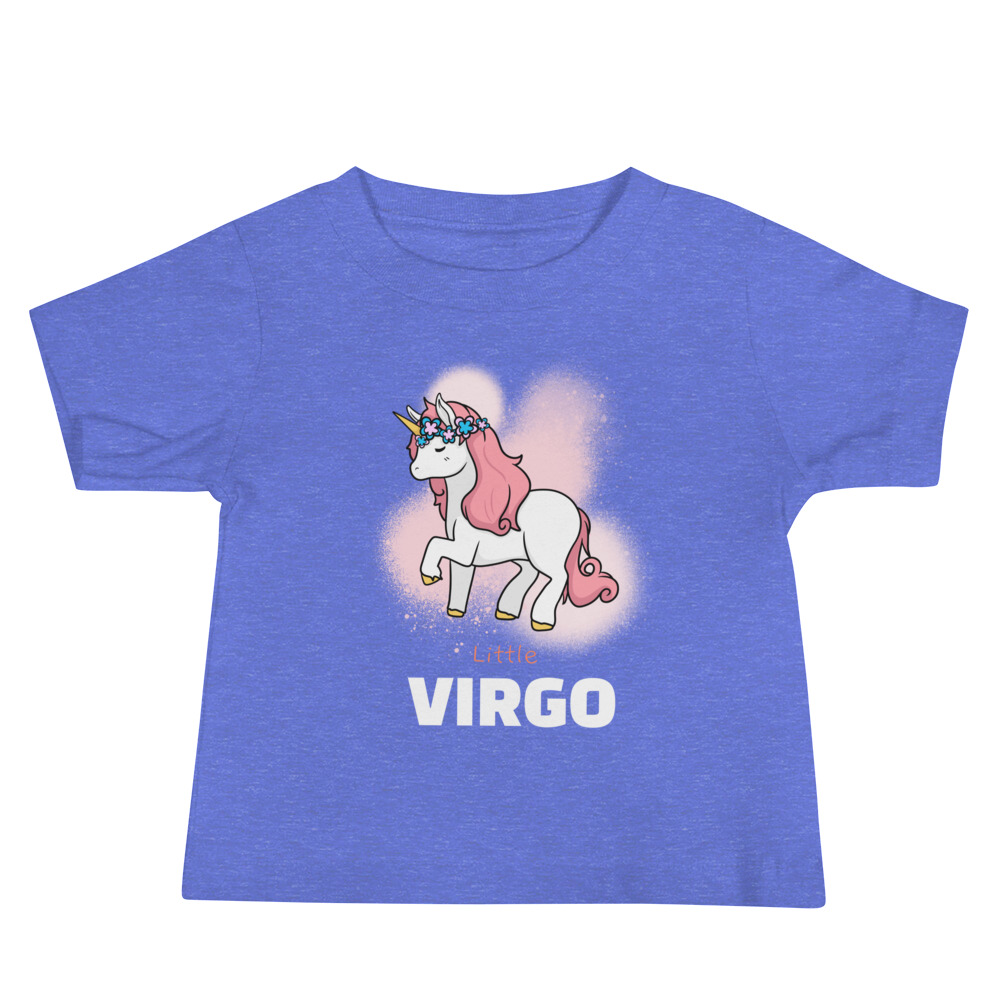 Little Virgo - white text Baby Jersey Short Sleeve Tee - Image 2