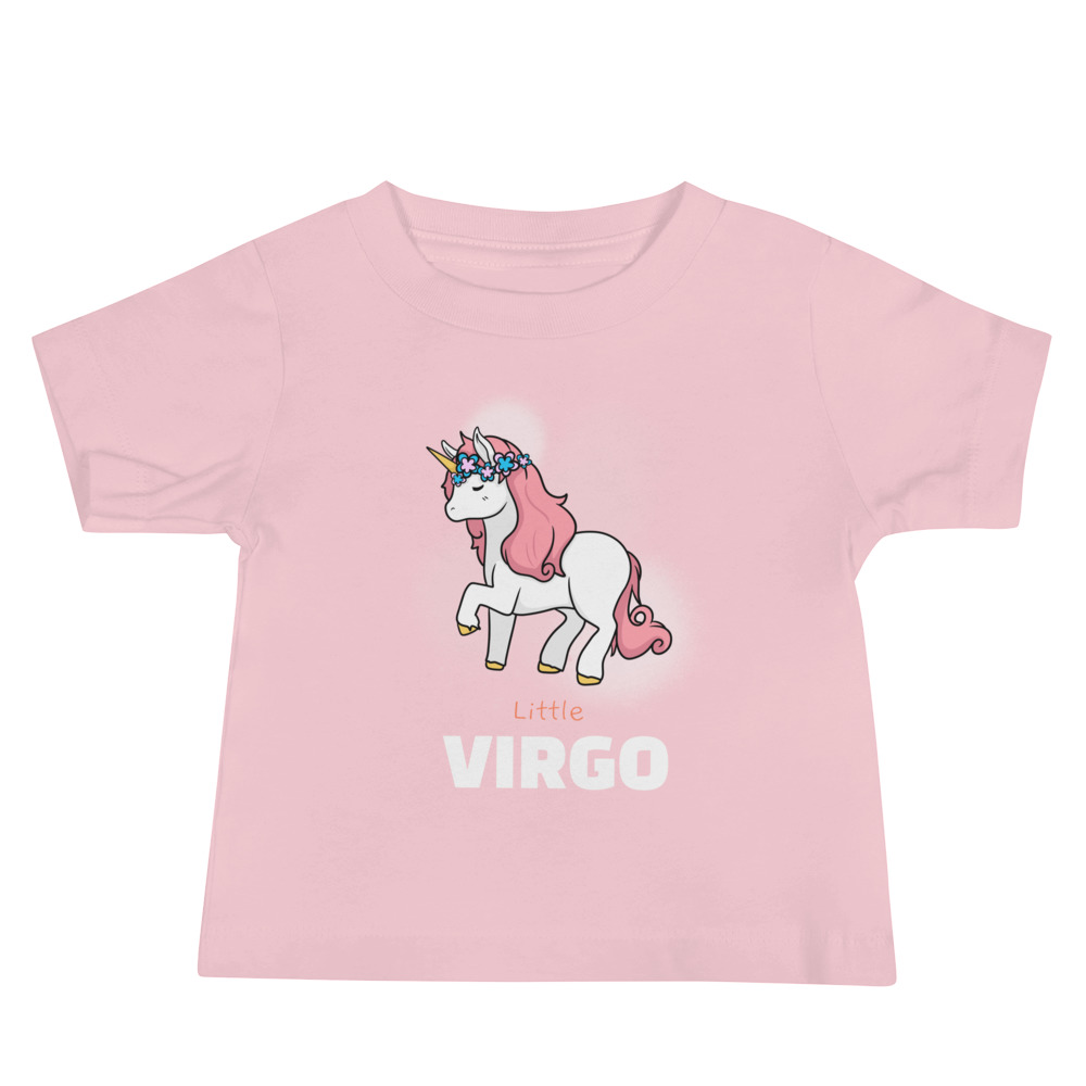 Little Virgo - white text Baby Jersey Short Sleeve Tee - Image 3