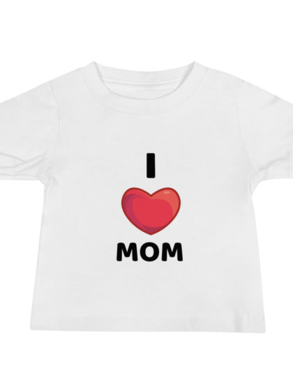 I Heart Mom - white text Baby Jersey Short Sleeve Tee